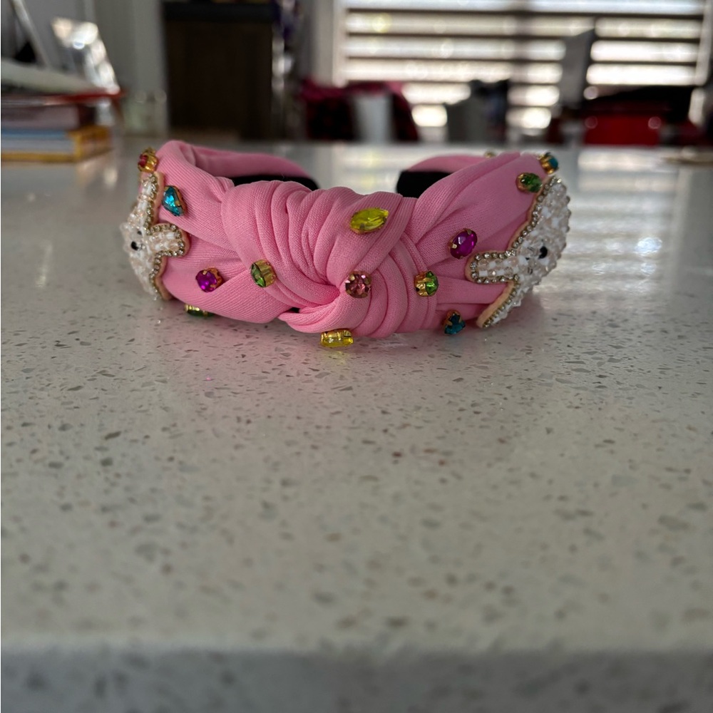 Easter Pink Embellished Headband with Bunny Detail